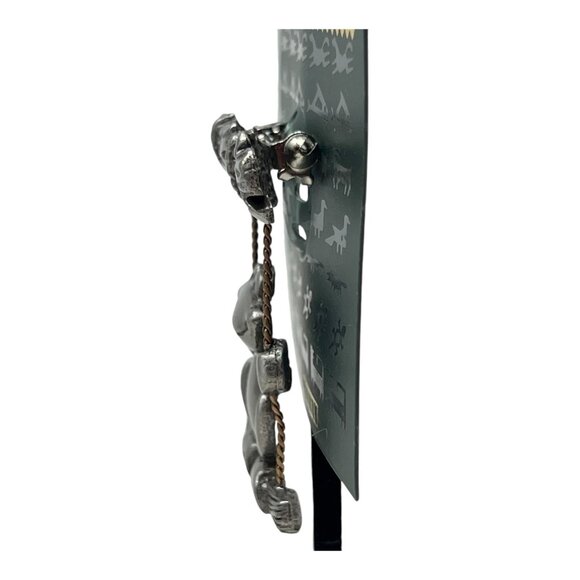 JJ Artifacts Frog On Rope Swing Silver Tone Articulated Pin Brooch 1986 Vintage - Picture 2 of 6